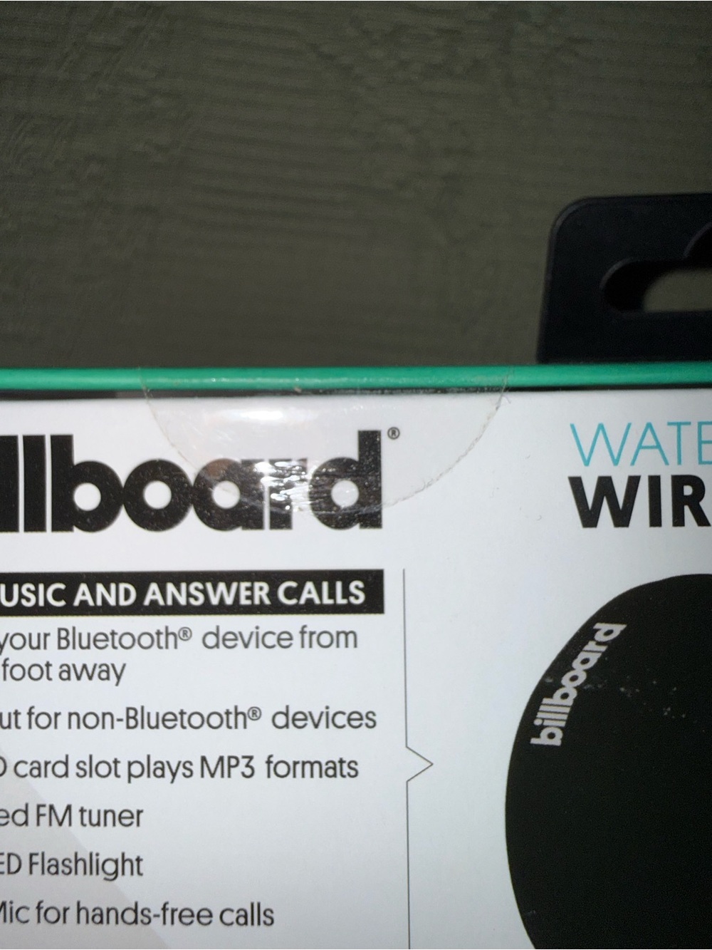 billboard Black Bluetooth Water-Resistant Wireless Speaker - Picture 3 of 4